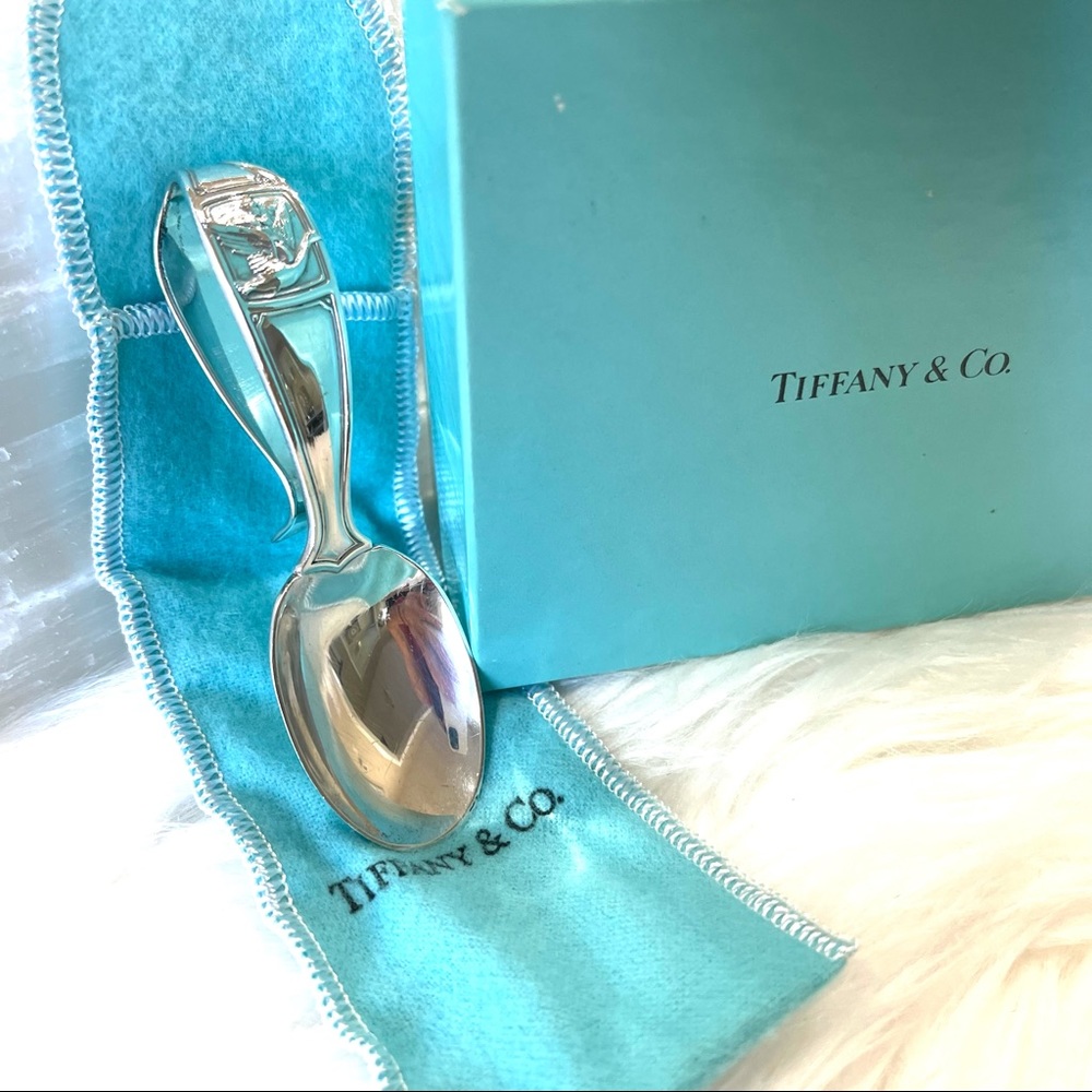TIFFANY & Co BABY SPOON Mother Goose loop STERLING SILVER with box + pouch - Picture 14 of 15